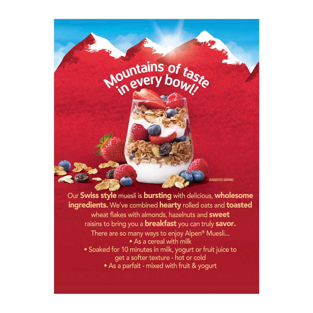 Alpen Muesli Original Cereal – High-Fiber Swiss-Style Breakfast, Non-GMO, 14 oz Box (Pack of 12)