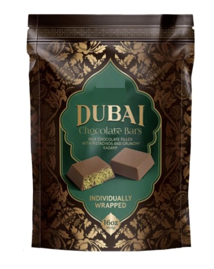 AL.R@ZY Dubai Chocolate Bars – Milk Chocolate with Pistachios & Kadayif, 16 oz