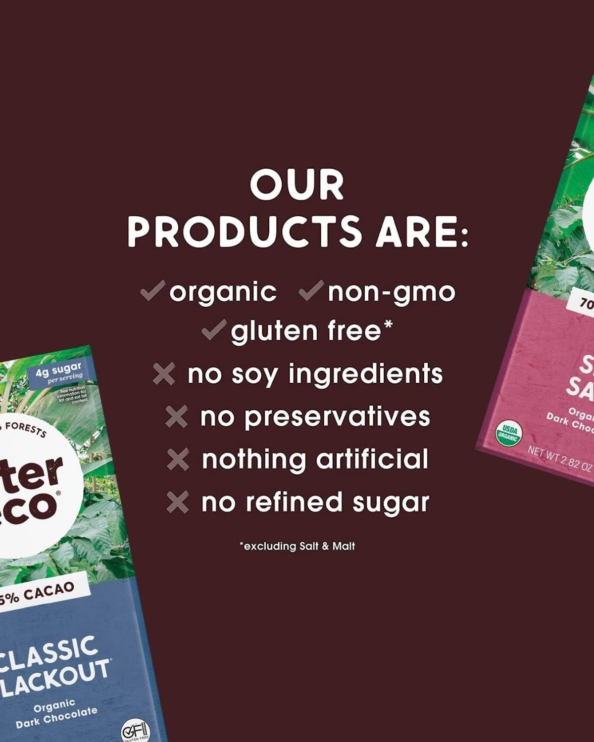 Alter Eco Dark Chocolate Variety Pack 5pk – Blackout 85%, Quinoa Crunch, Sea Salt Organic, Superdark Mint, 100% Cacao