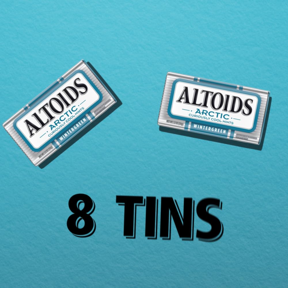 Altoids Arctic Wintergreen Sugar Free Mints Bulk – 8 Tin Pack (1.2 oz Each)