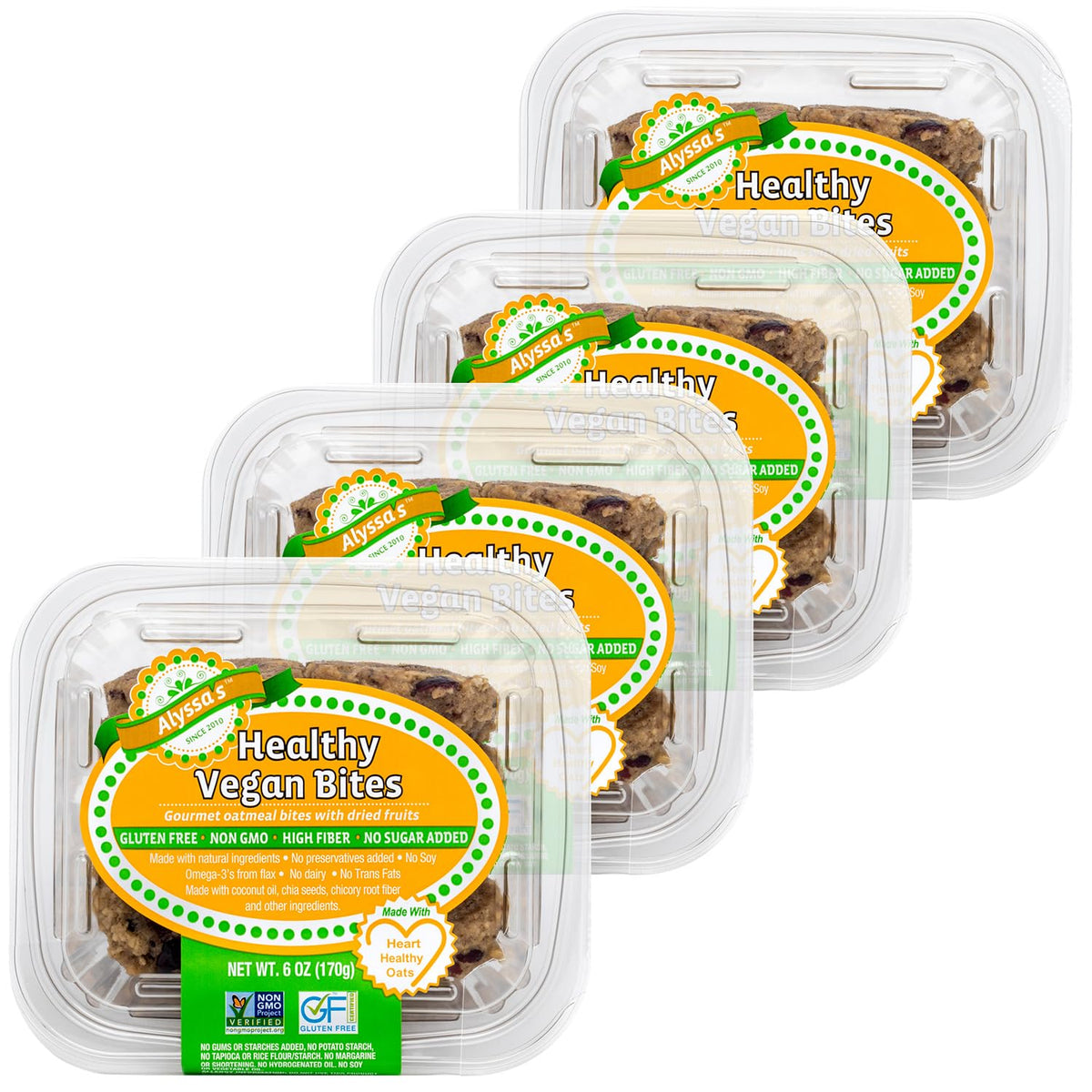 Alyssa’s Vegan Oatmeal Bites | Gluten Free, Dairy Free & Low Carb (4 Pack)