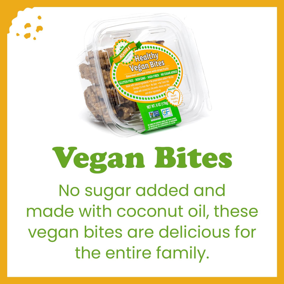 Alyssa’s Vegan Oatmeal Bites | Gluten Free, Dairy Free & Low Carb (4 Pack)