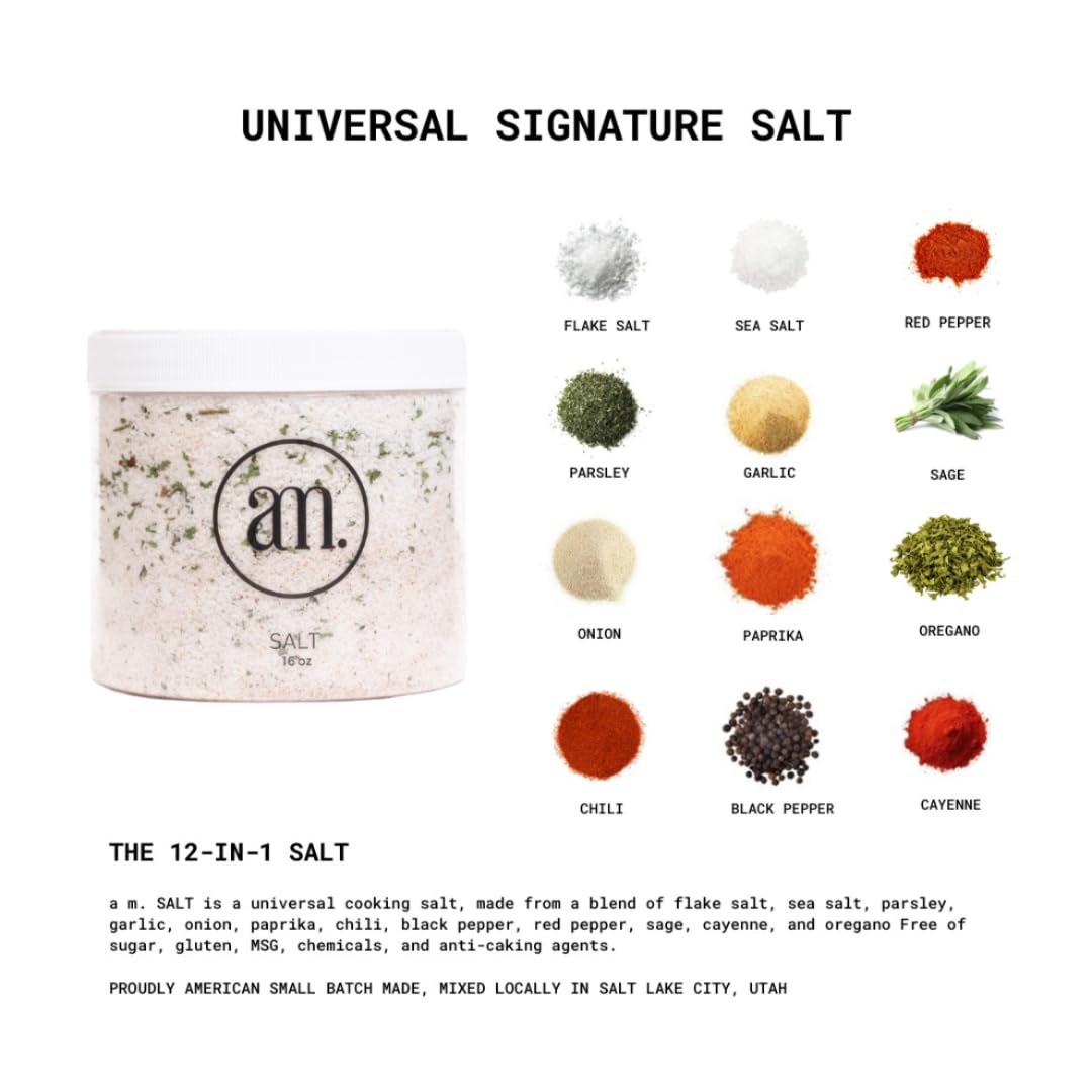 AM Signature Salt | Universal All-Natural Seasoned Salt Blend – 19.5 oz