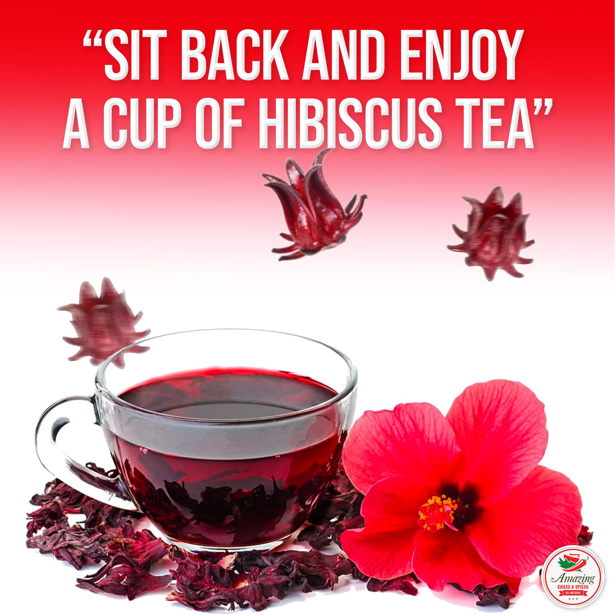 Amazing Chiles & Spices Hibiscus Flowers 2lb – All Natural, Triple Cleaned Flor de Jamaica