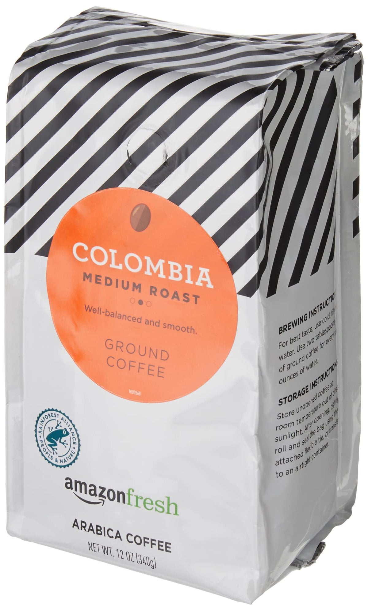 Amazon Fresh Colombia Ground Coffee, Medium Roast – 12 oz (Pack of 3)