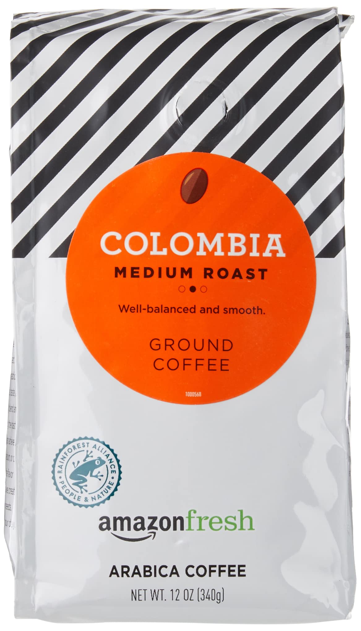Amazon Fresh Colombia Ground Coffee, Medium Roast – 12 oz (Pack of 3)