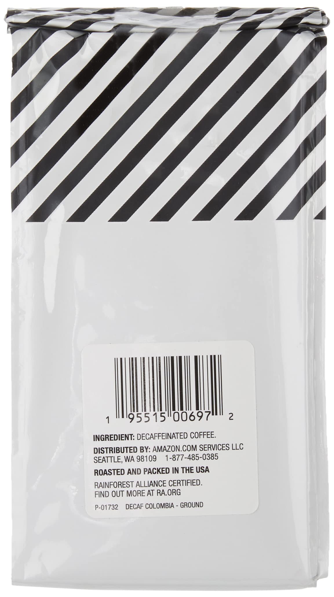 Amazon Fresh Decaf Colombia Ground Coffee, Medium Roast, 12 oz (Pack of 3) – 100% Arabica