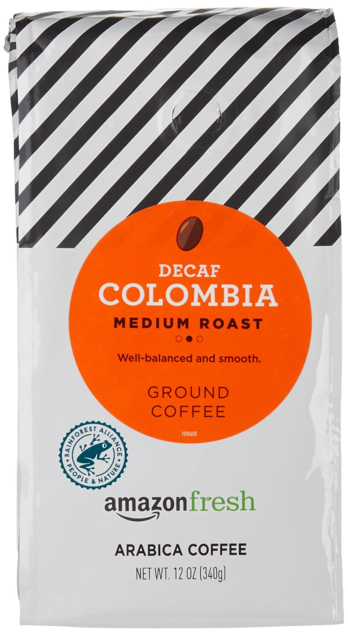 Amazon Fresh Decaf Colombia Ground Coffee, Medium Roast, 12 oz (Pack of 3) – 100% Arabica