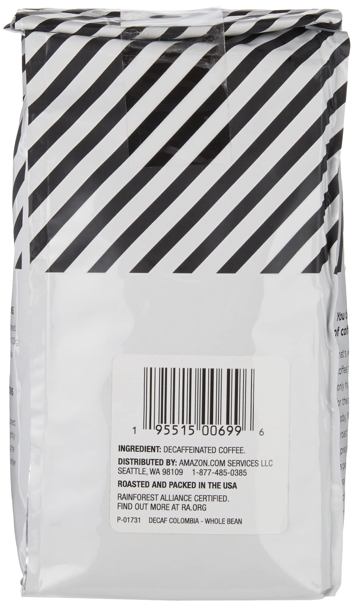 Amazon Fresh Decaf Colombia Whole Bean Coffee - Medium Roast - 12 oz - Pack of 3