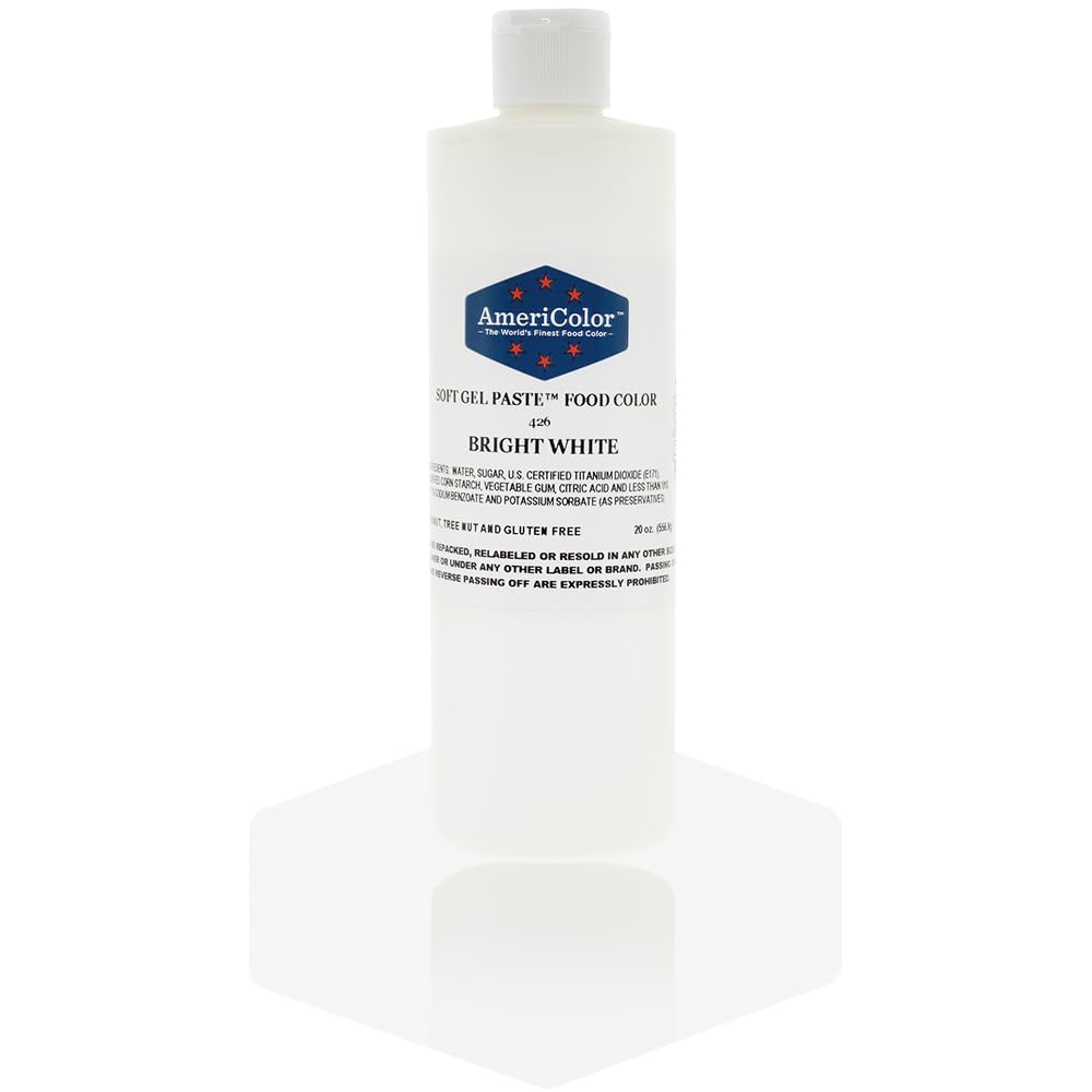 AmeriColor Bright White Soft Gel Paste – 20 oz | Food Coloring