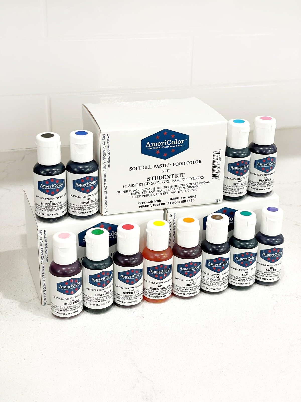 AmeriColor Student Kit - 12 Soft Gel Paste Colors (.75 oz) | Food Coloring Set