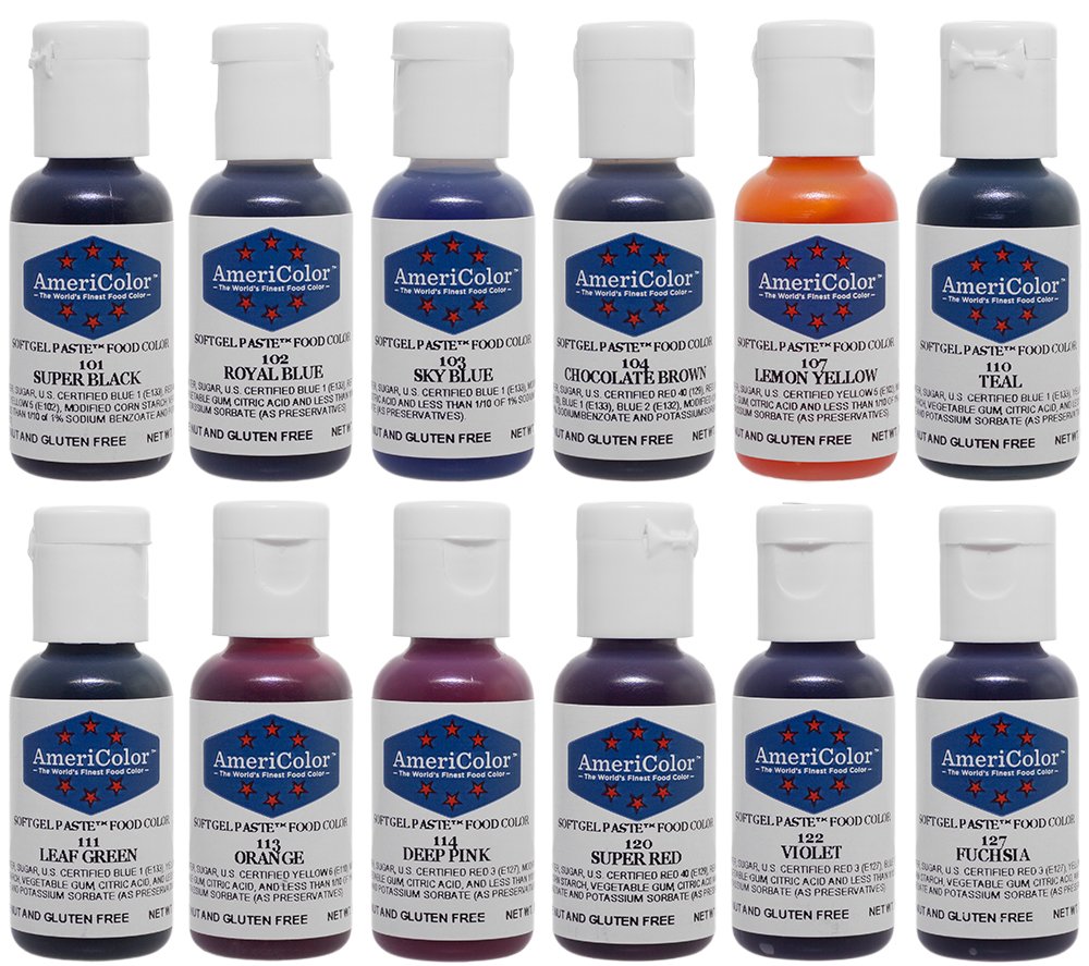 AmeriColor Student Kit - 12 Soft Gel Paste Colors (.75 oz) | Food Coloring Set
