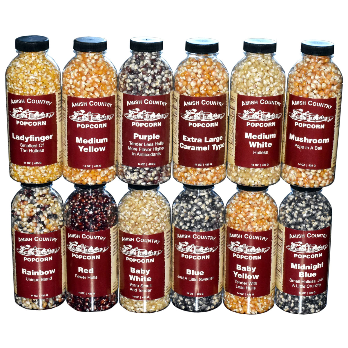 Amish Country Popcorn | 12-14 oz Kernel Variety Bundle | Non-GMO & Gluten Free
