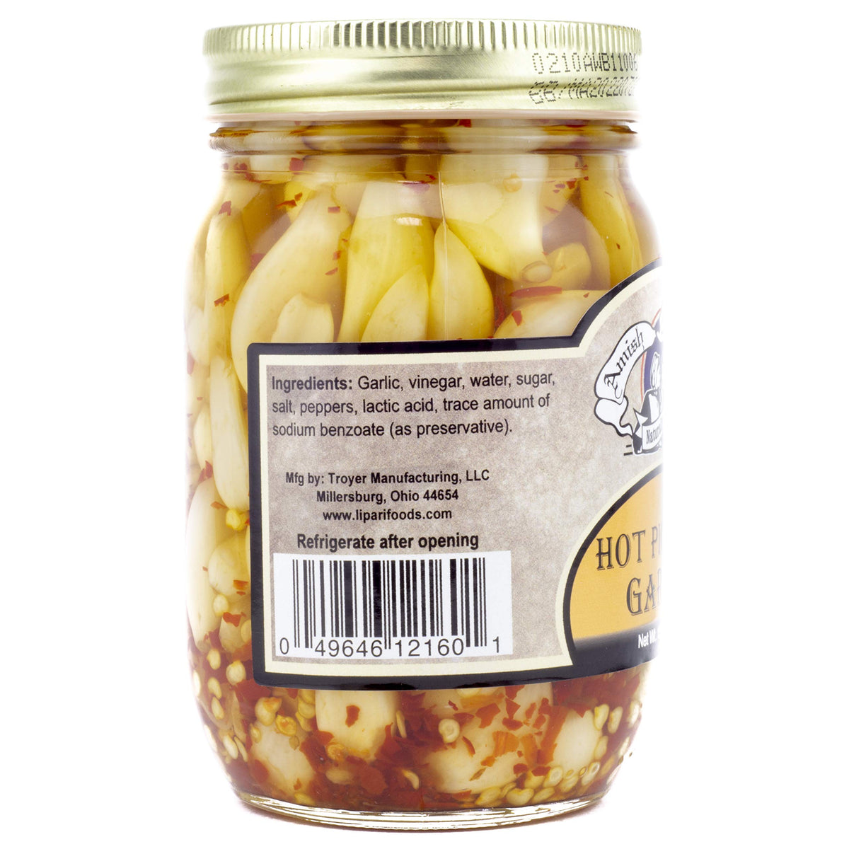 Amish Wedding All-Natural Hot and Sweet Pickled Garlic – 15 oz (2 Jars)