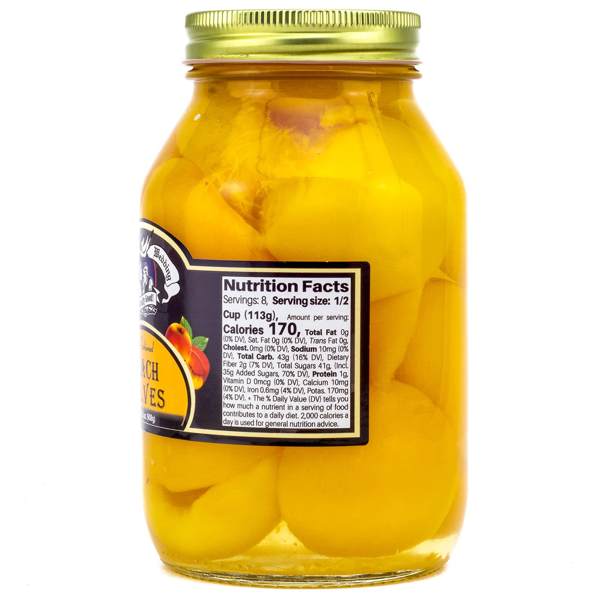 Amish Wedding Foods Old Fashioned Peach Halves – 2 x 32 oz Jars