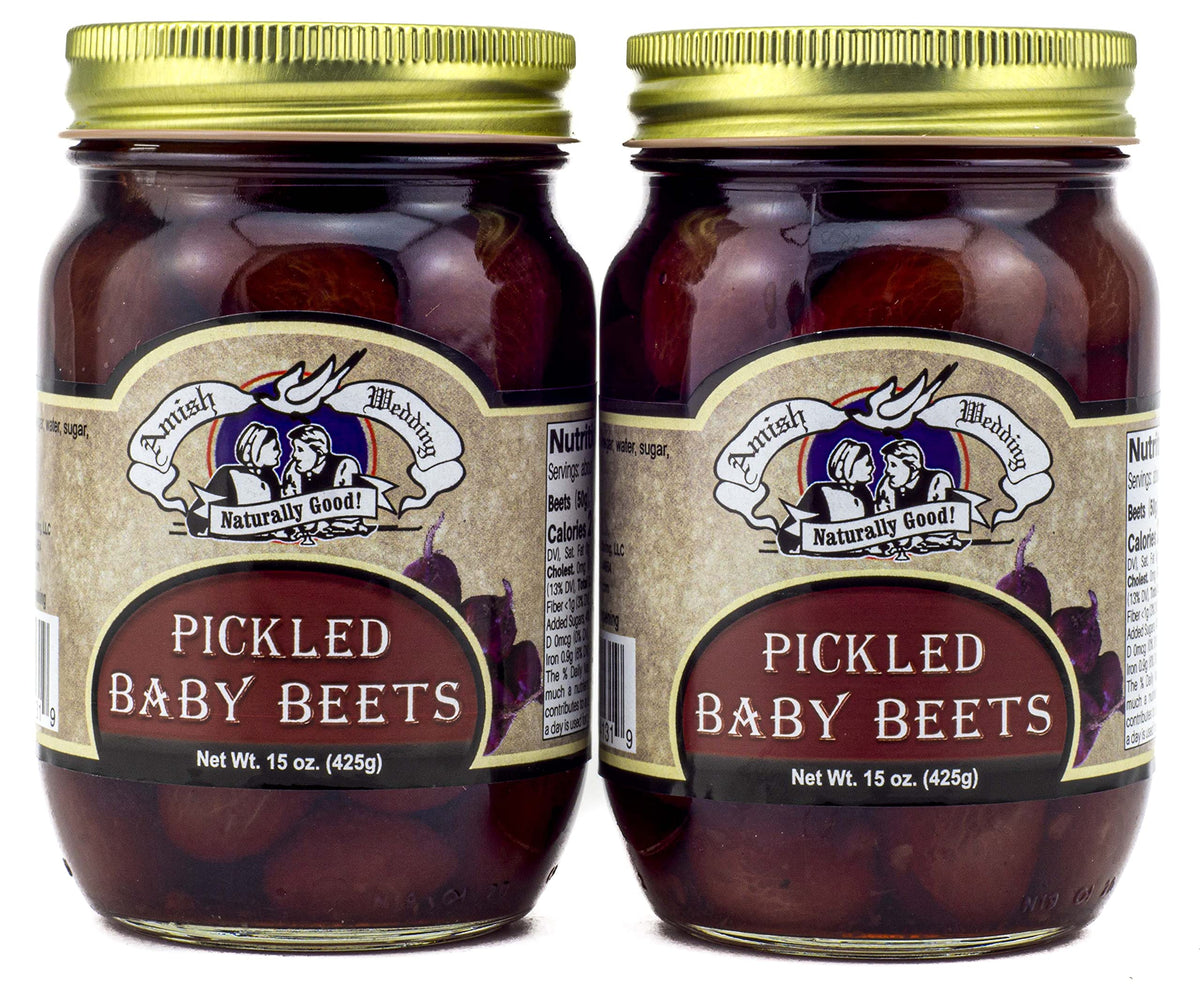 Amish Wedding All Natural Pickled Baby Beets 15 oz (Pack of 2) – Fresh & Tangy