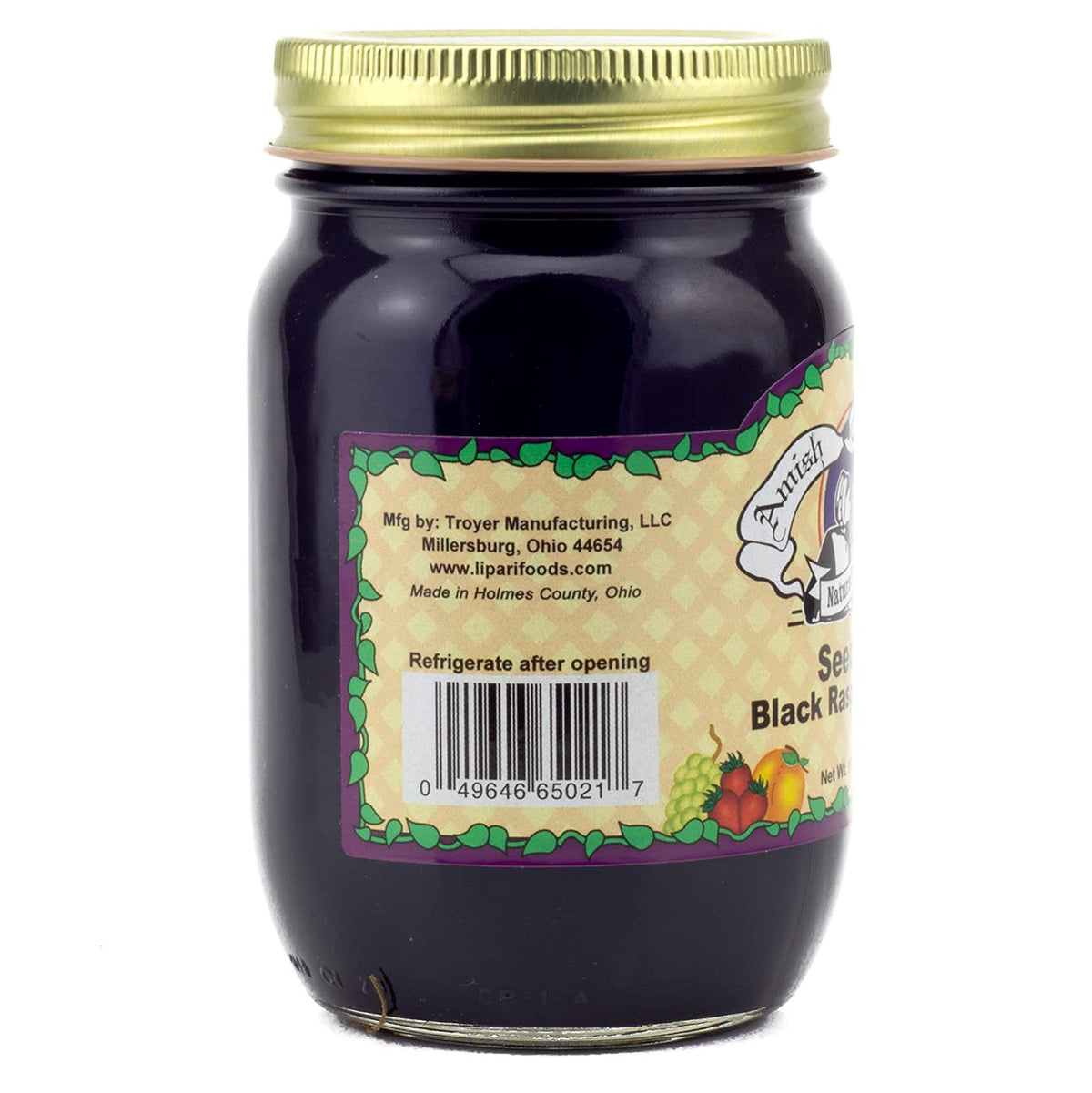 Amish Wedding All Natural Seedless Black Raspberry Jam – 18 oz Pack of 2