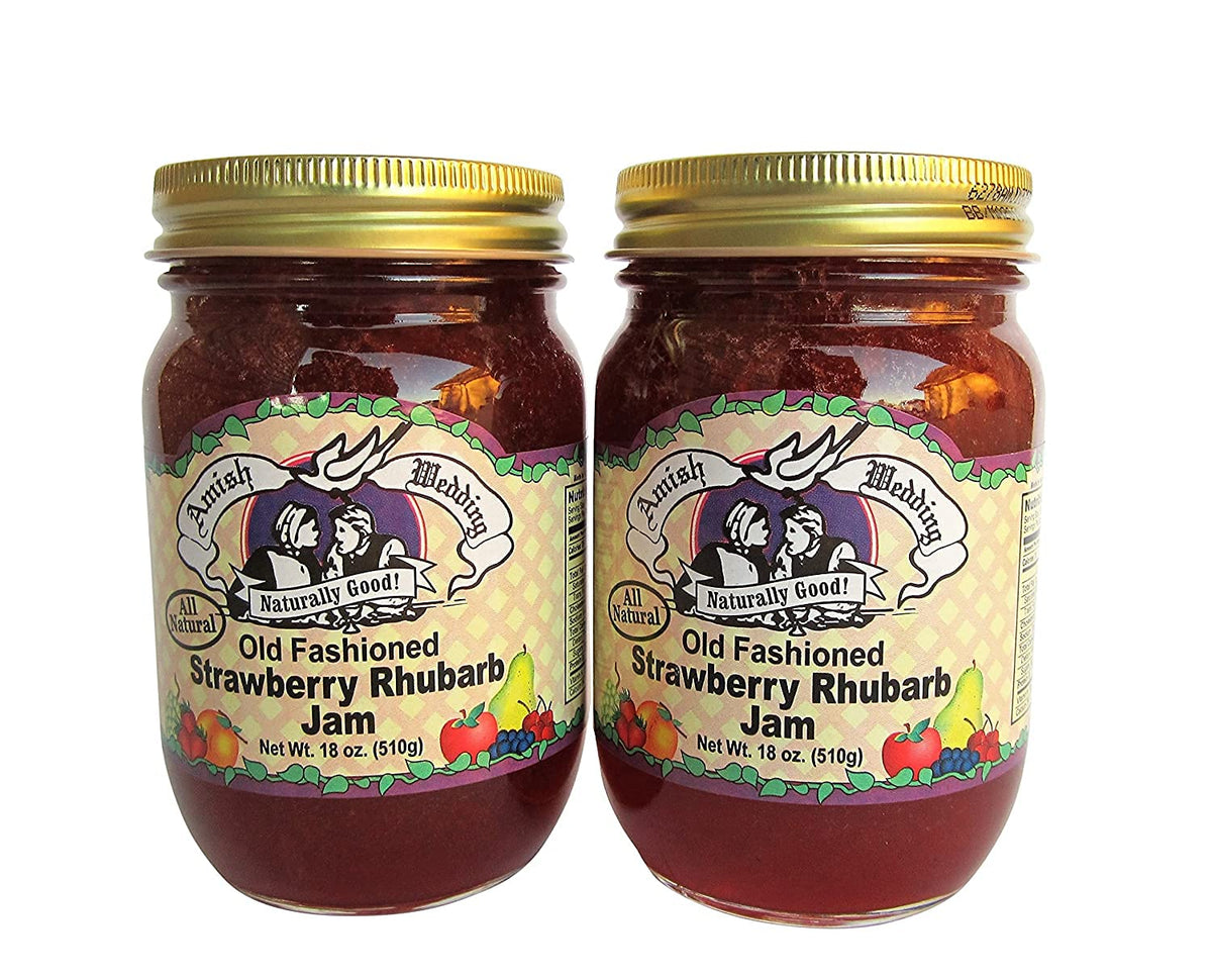 Amish Wedding All Natural Old Fashioned Strawberry Rhubarb Jam – 2 x 18 oz