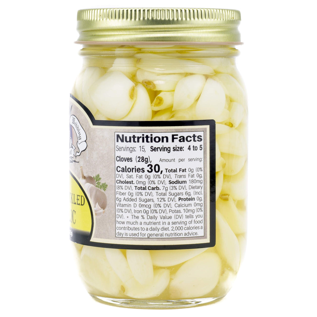Amish Wedding All-Natural Sweet Pickled Garlic - 15 oz (2 Jars)