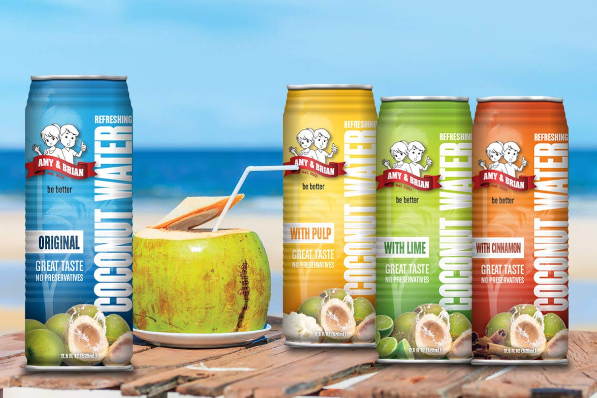 Amy & Brian Non-GMO Coconut Water Original 17.5 oz – 12 Pack