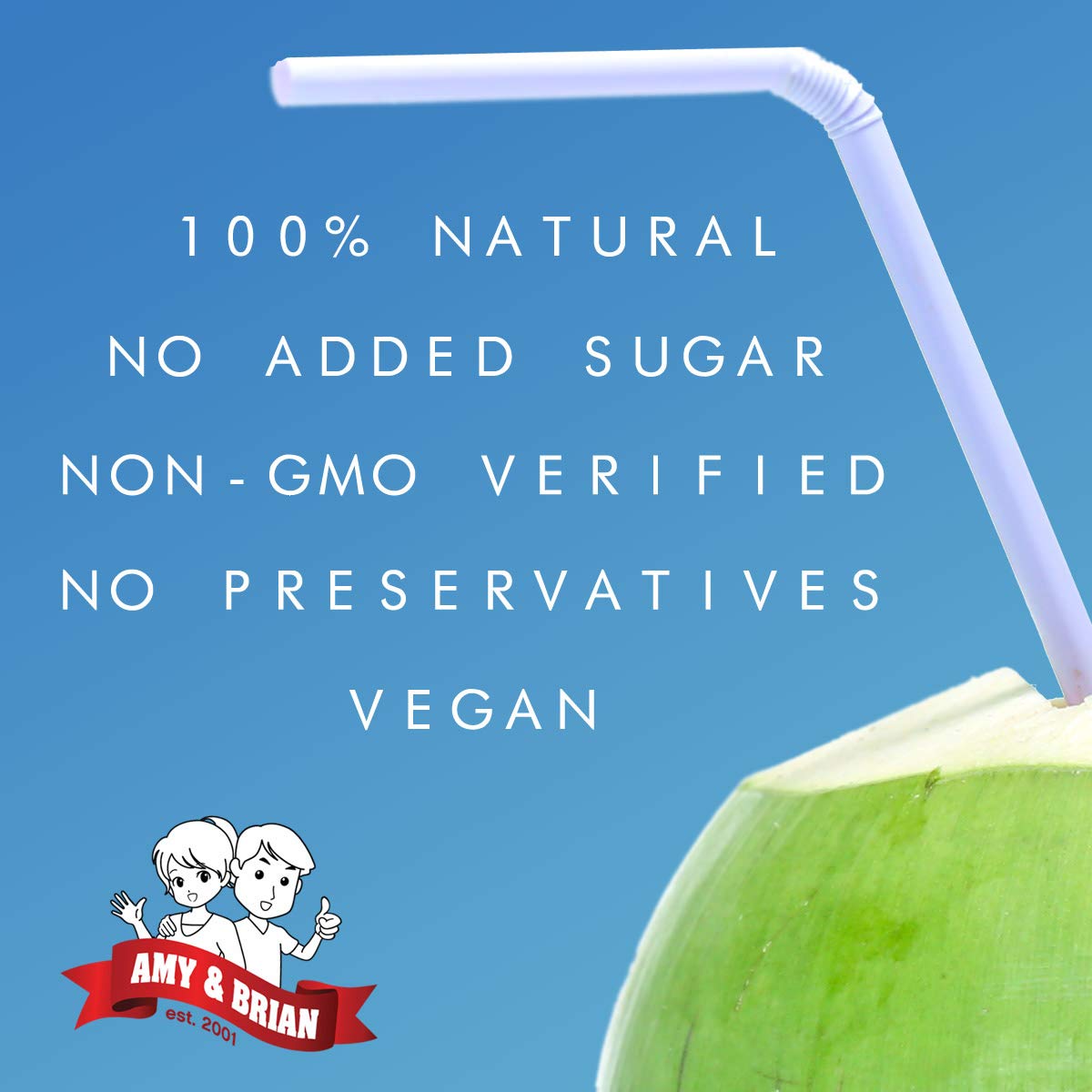 Amy & Brian Non-GMO Coconut Water Original 17.5 oz – 12 Pack