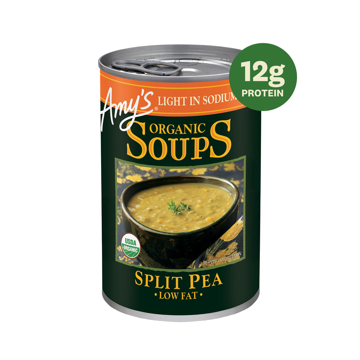 Amy's Light in Sodium Soup Variety Pack – Organic Lentil, Vegetable & Split Pea, 6 Cans