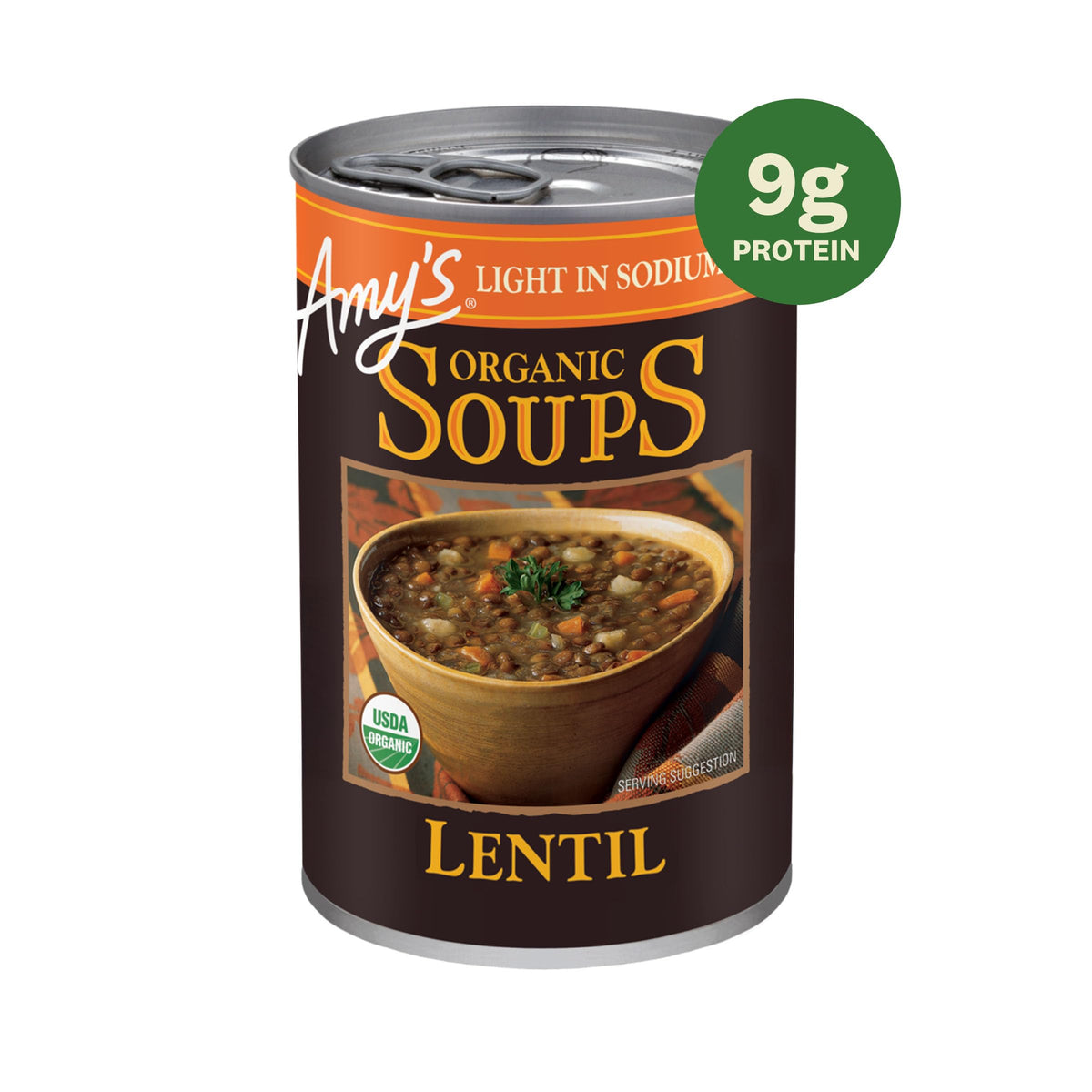Amy's Light in Sodium Soup Variety Pack – Organic Lentil, Vegetable & Split Pea, 6 Cans