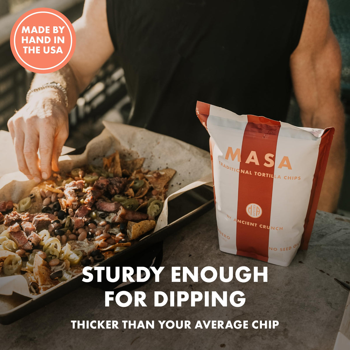 Ancient Crunch MASA Cobanero Chili Corn Tortilla Chips – Beef Tallow Fried, Seed Oil Free, Gluten Free 2×5 oz