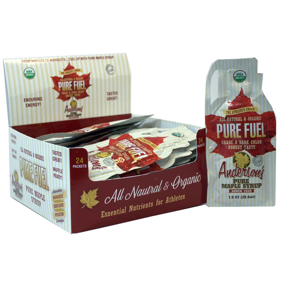 Anderson's Maple Syrup Pure Fuel Athletic Fuel — 24 Fl Oz Pack (24 Count)