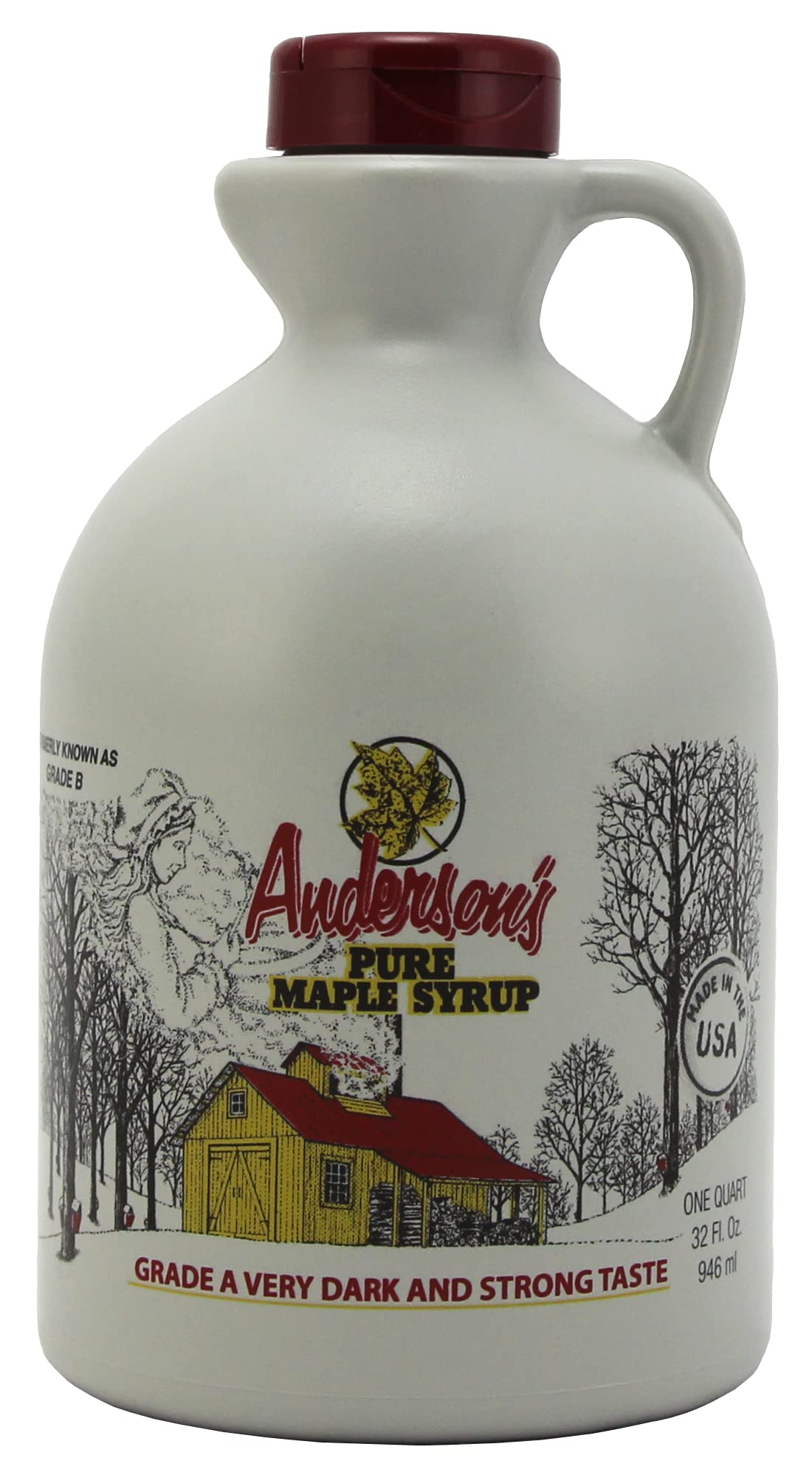 Anderson's Maple Syrup, Very Dark Grade A — 32 oz Plastic Jug
