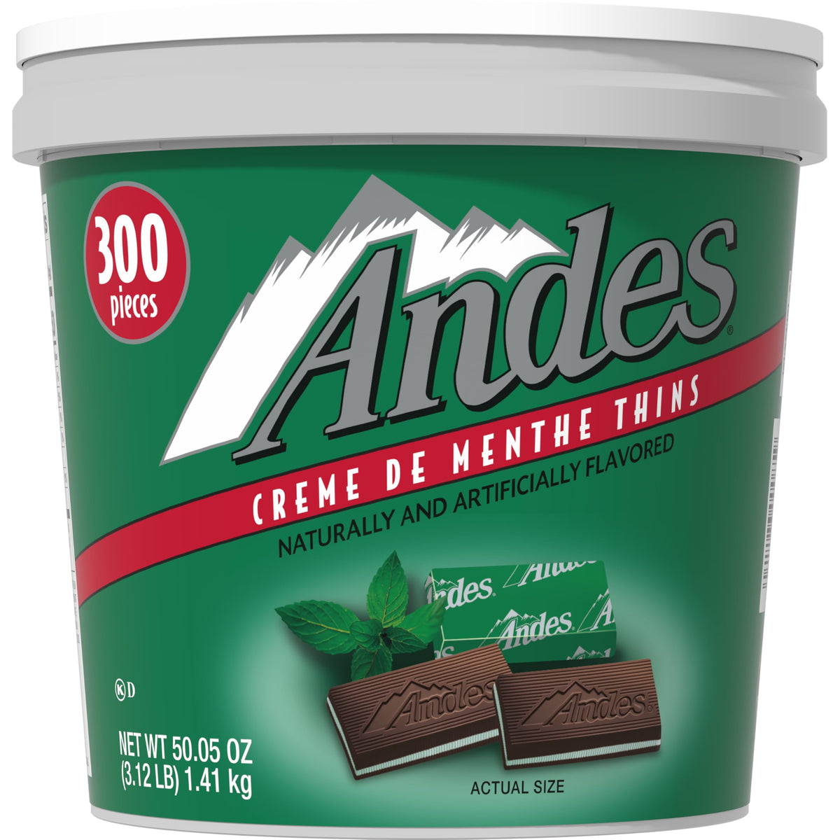 Andes Crème de Menthe Thin Mints – 300 Count Bulk Tub | After-Dinner Mint Candies | Tootsie Roll