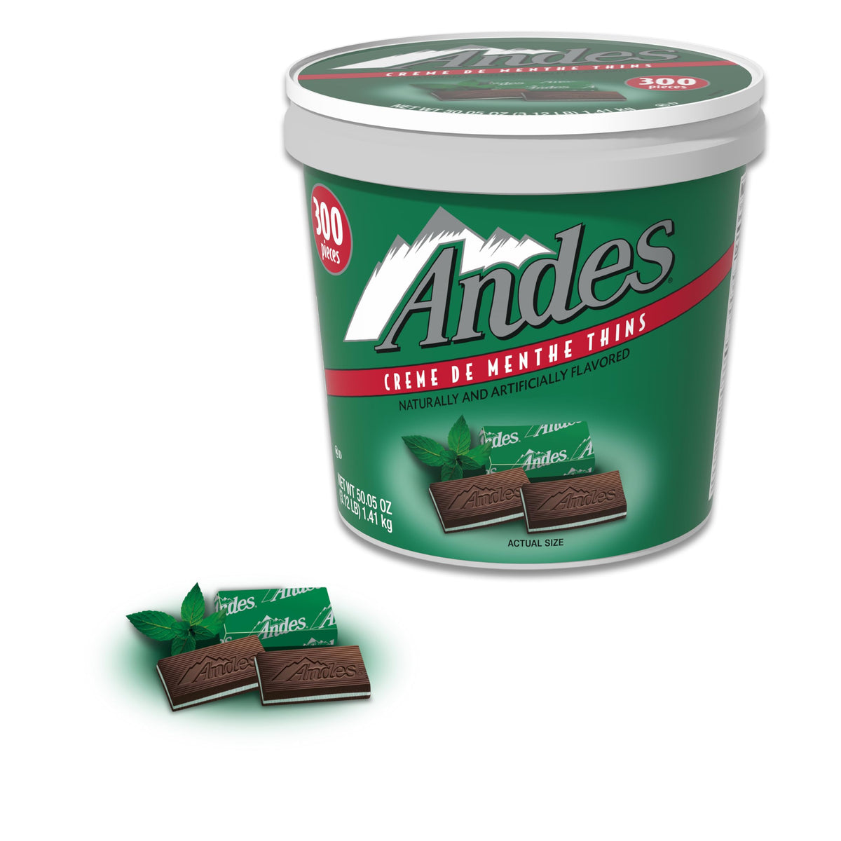 Andes Crème de Menthe Thin Mints – 300 Count Bulk Tub | After-Dinner Mint Candies | Tootsie Roll