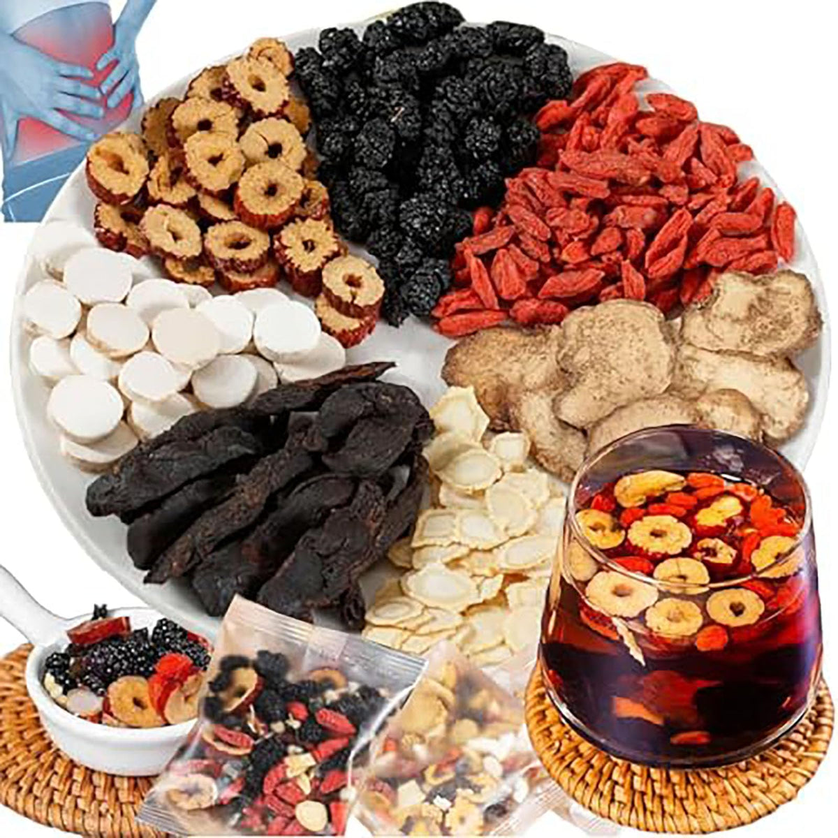Andonisus Ginseng Mulberry Herbal Tea — Kidney & Liver Support (30 Bags, 3 Boxes)