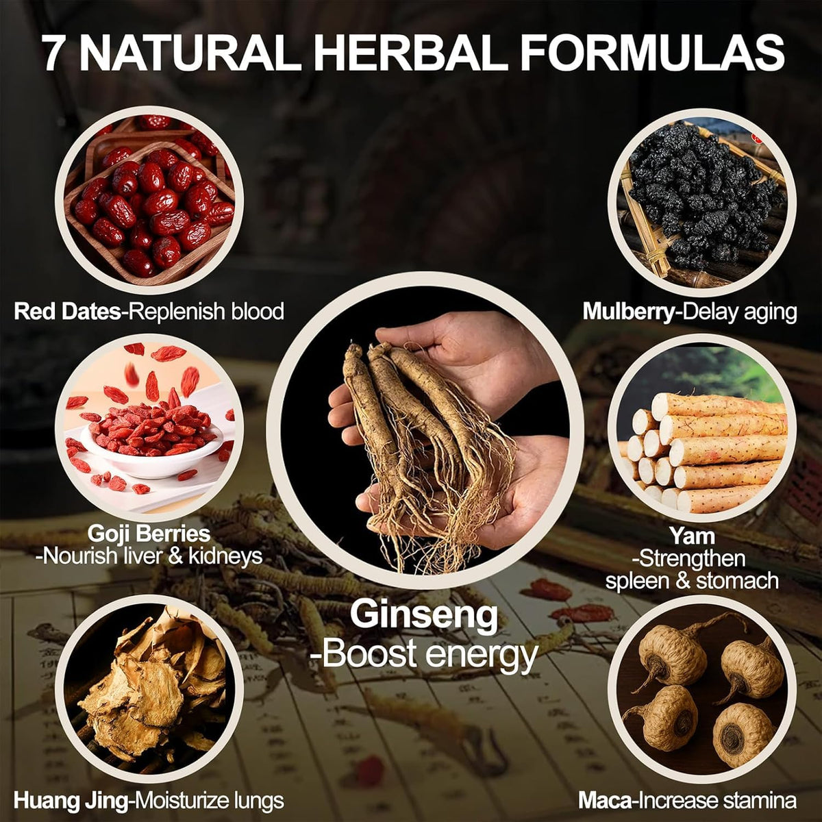 Andonisus Ginseng Mulberry Herbal Tea — Kidney & Liver Support (30 Bags, 3 Boxes)