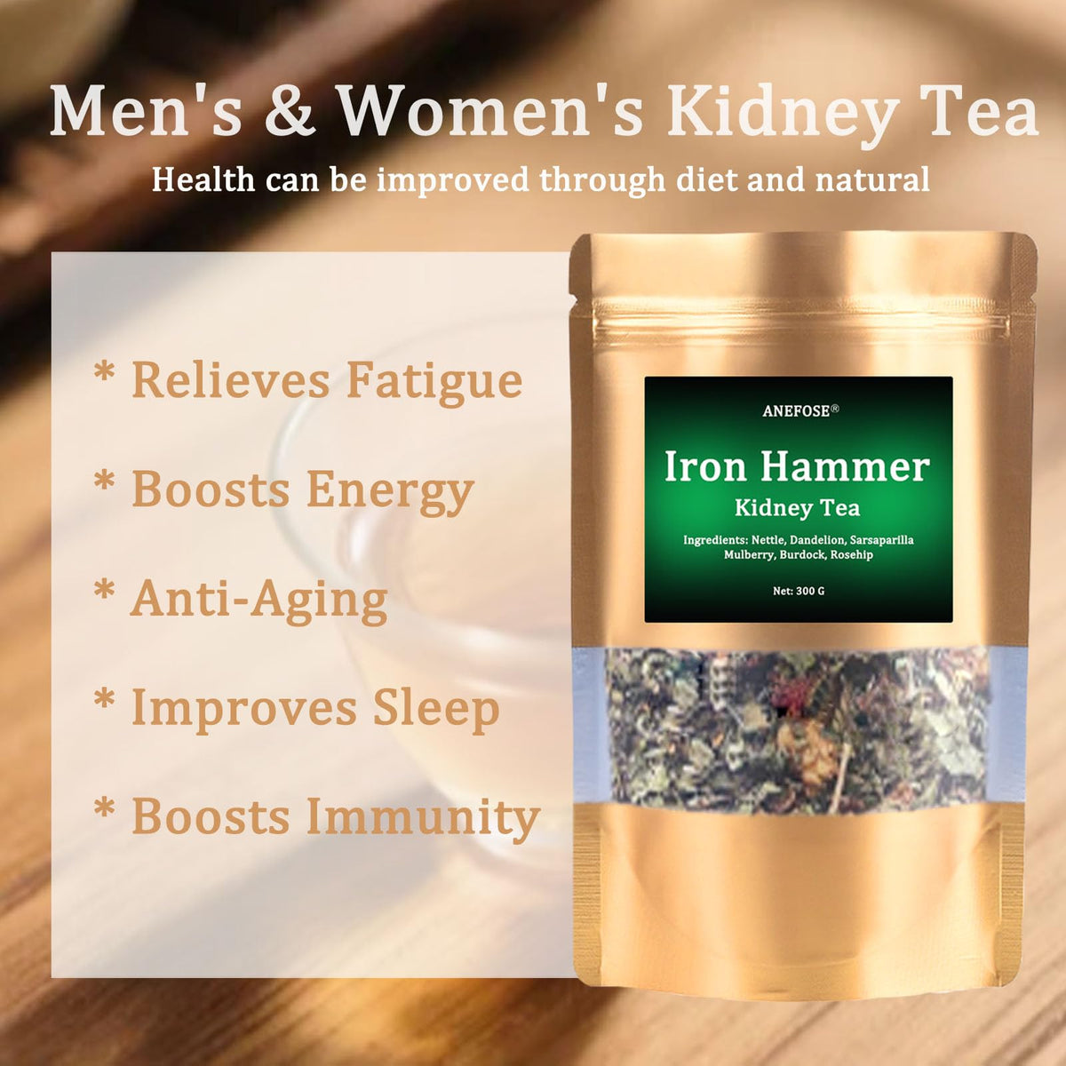 ANEFOSE Iron Hammer Tea for Kidney & Liver - Herbal Blend