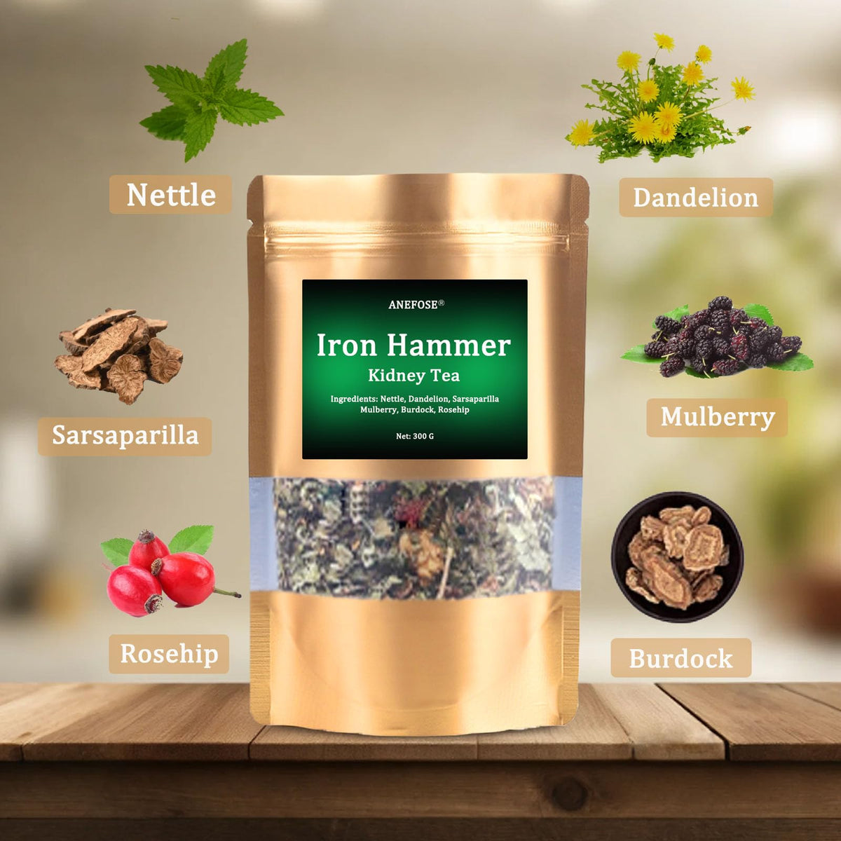 ANEFOSE Iron Hammer Tea for Kidney & Liver - Herbal Blend