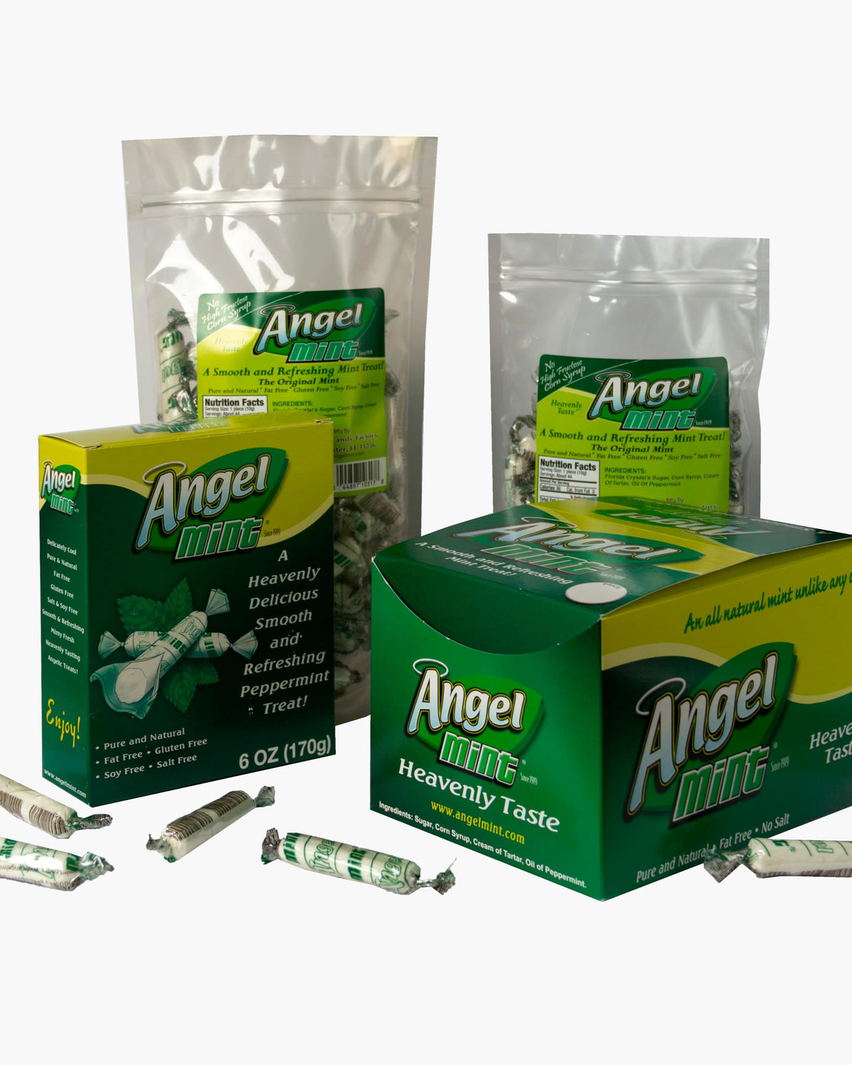 Original Angel Mint 40 oz Box – Individually Wrapped Mint Treats, Pure & Natural