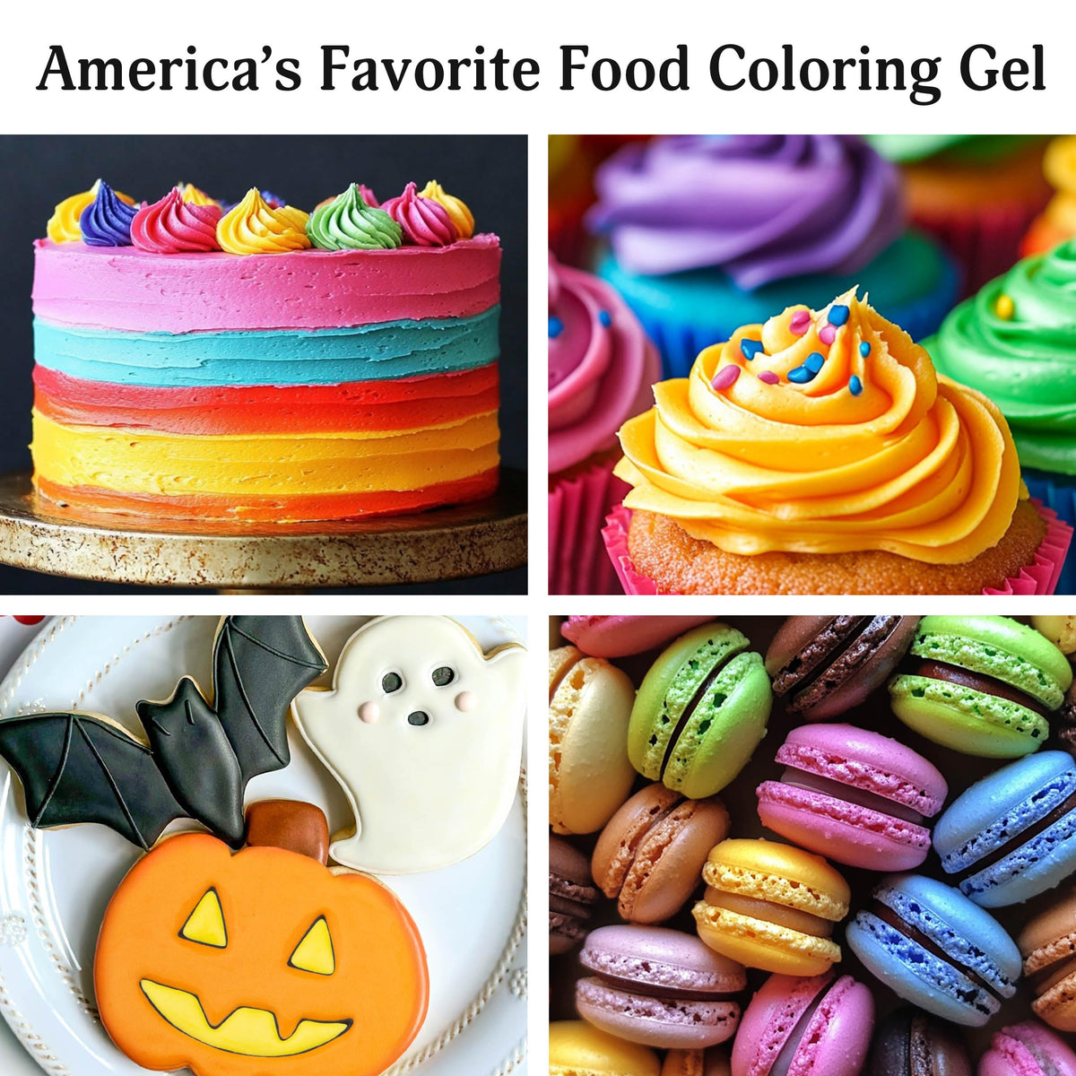 Ann Clark Professional Gel Food Coloring 12 Colors 0.7 oz Made in USA