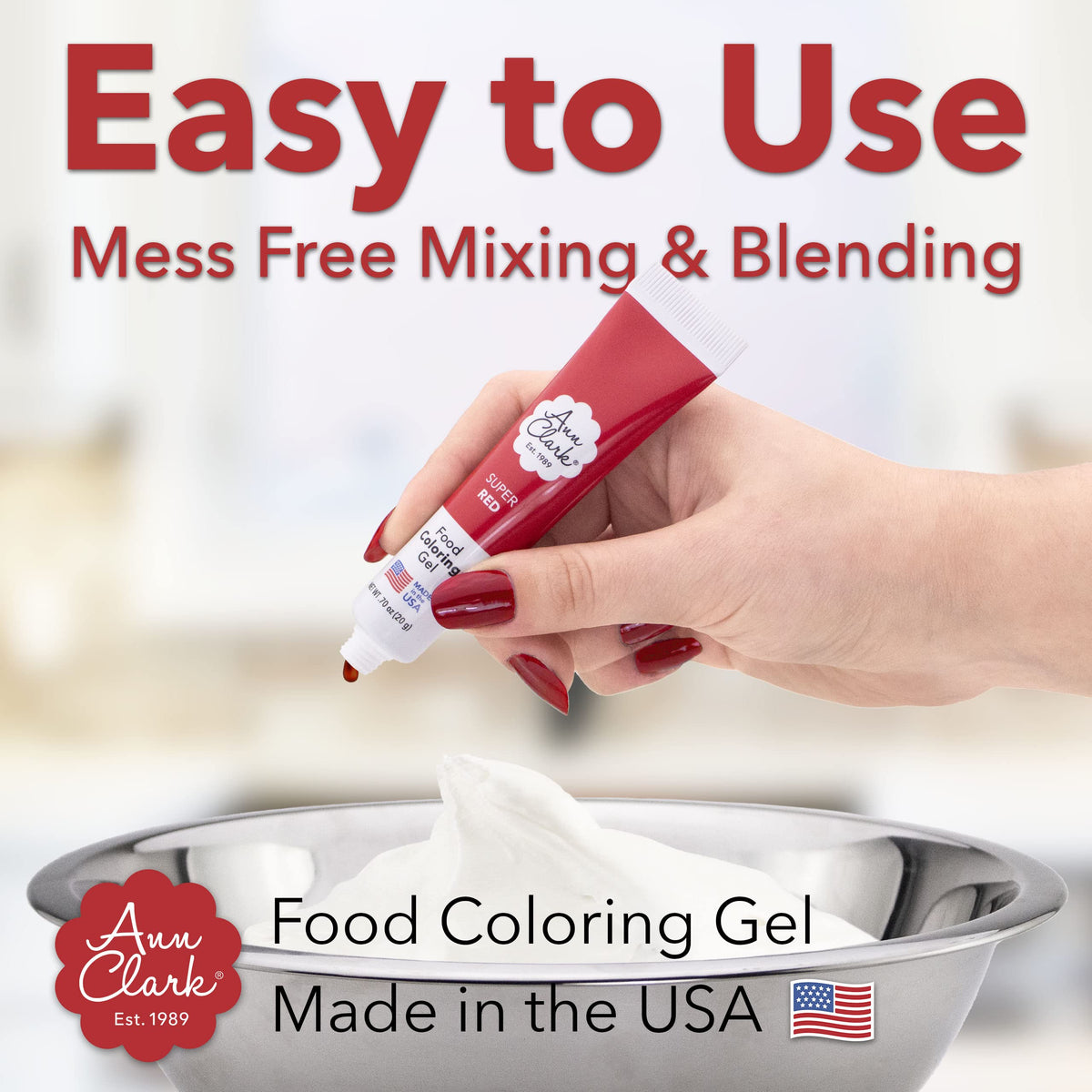 Ann Clark Professional Gel Food Coloring 12 Colors 0.7 oz Made in USA