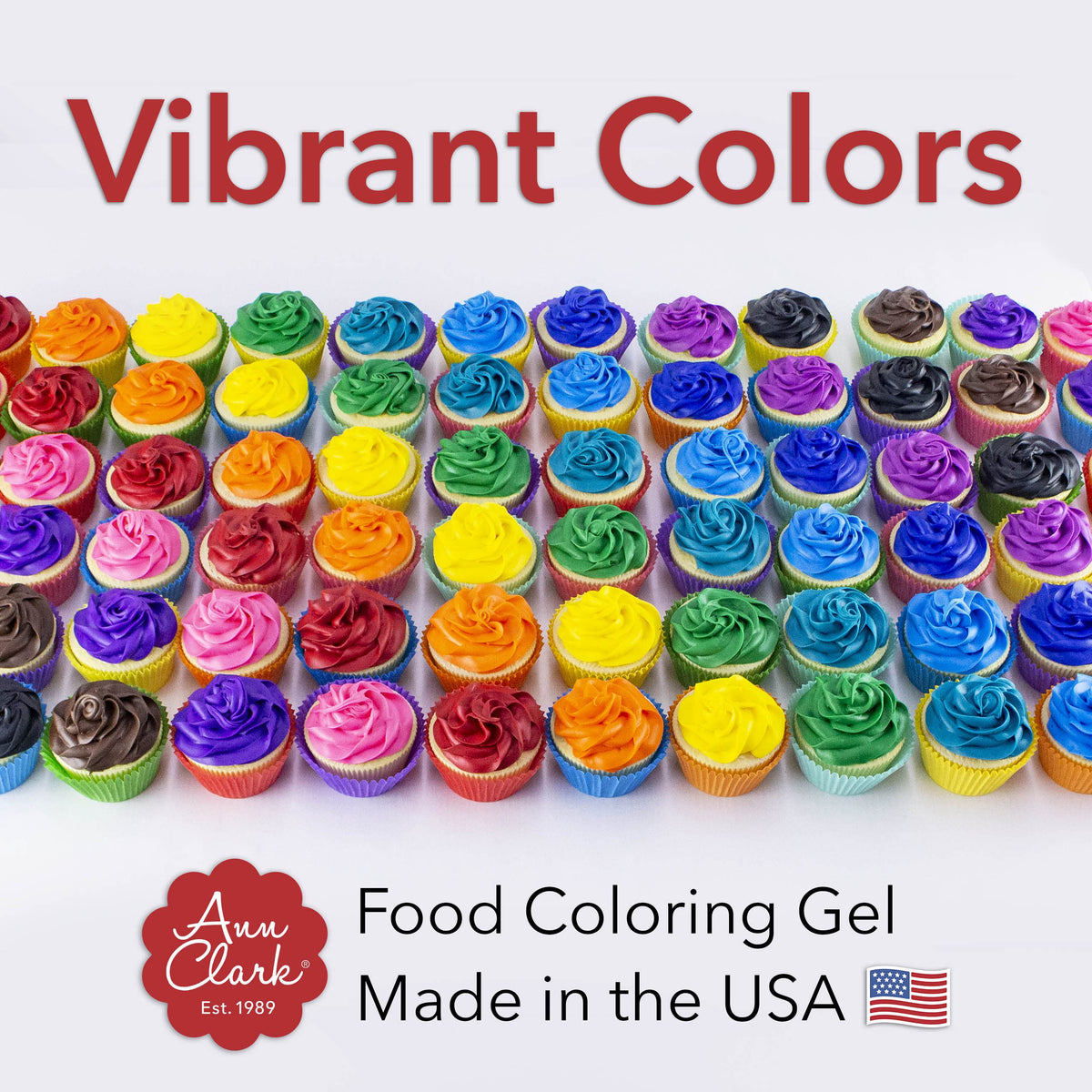 Ann Clark Professional Gel Food Coloring 12 Colors 0.7 oz Made in USA