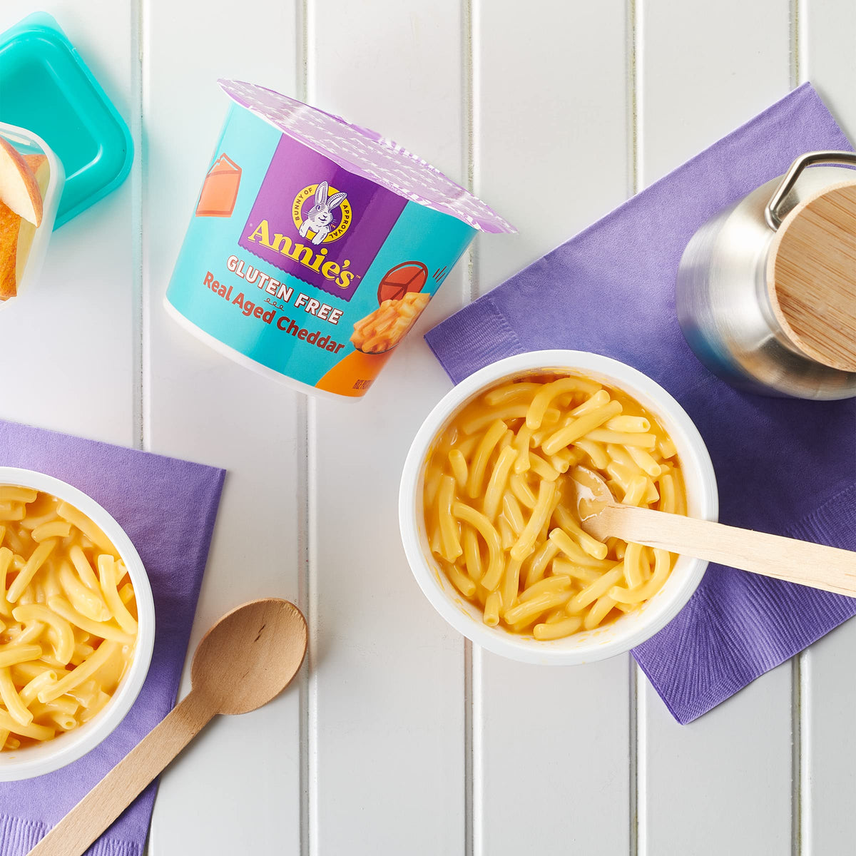 Annie's Real Aged Cheddar Microwave Mac & Cheese with Gluten Free Pasta – 12 Cups