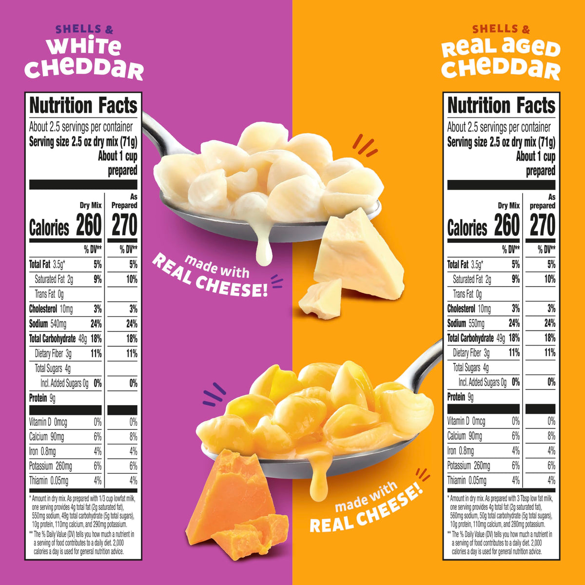 Annie's Organic Macaroni and Cheese Variety Pack: Shells & White Cheddar, Shells & Real Aged Cheddar (6 oz x12)