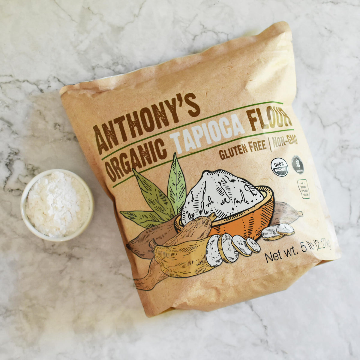 Anthony's Organic Tapioca Flour Starch 5lb – Gluten Free & Non-GMO