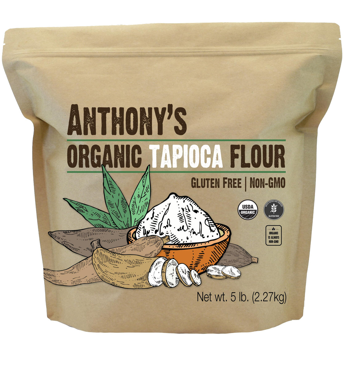 Anthony's Organic Tapioca Flour Starch 5lb – Gluten Free & Non-GMO