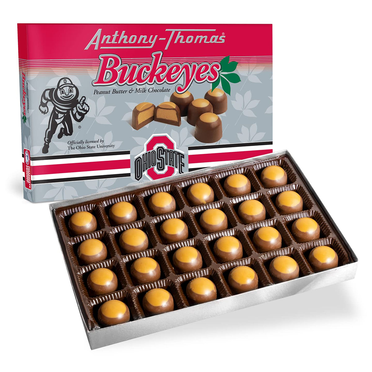 Anthony-Thomas Buckeyes Box – Peanut Butter & Milk Chocolate Buckeyes (24 Count)