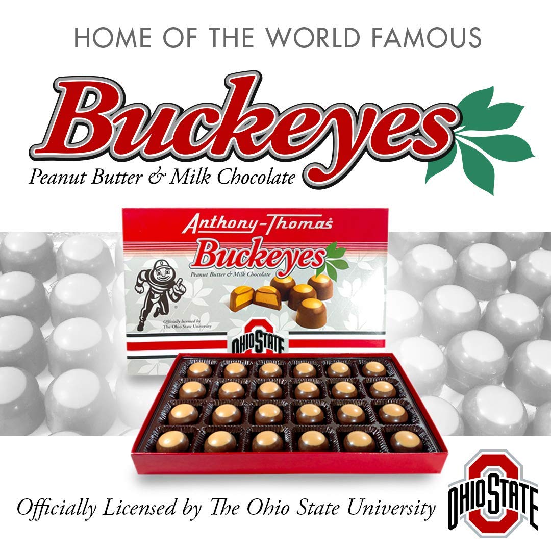 Anthony-Thomas Buckeyes Box – Peanut Butter & Milk Chocolate Buckeyes (24 Count)