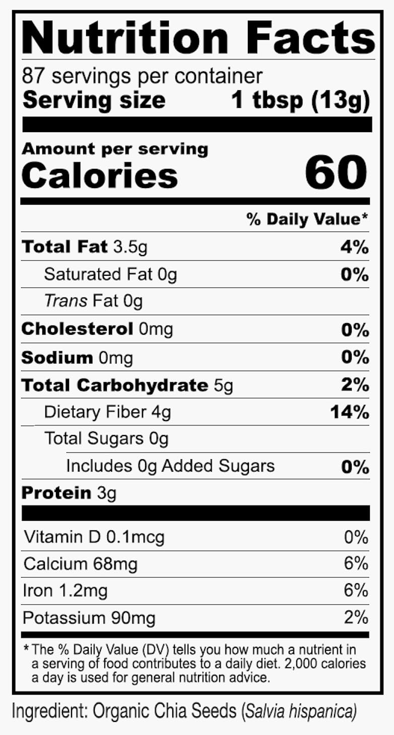Anthony's Organic Chia Seeds, 2.5 lb – Gluten Free, Vegan, Keto Friendly