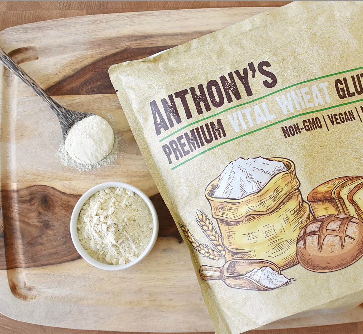 Anthony's Vital Wheat Gluten 4 lb – Vegan, Non-GMO, Keto Friendly, Low Carb