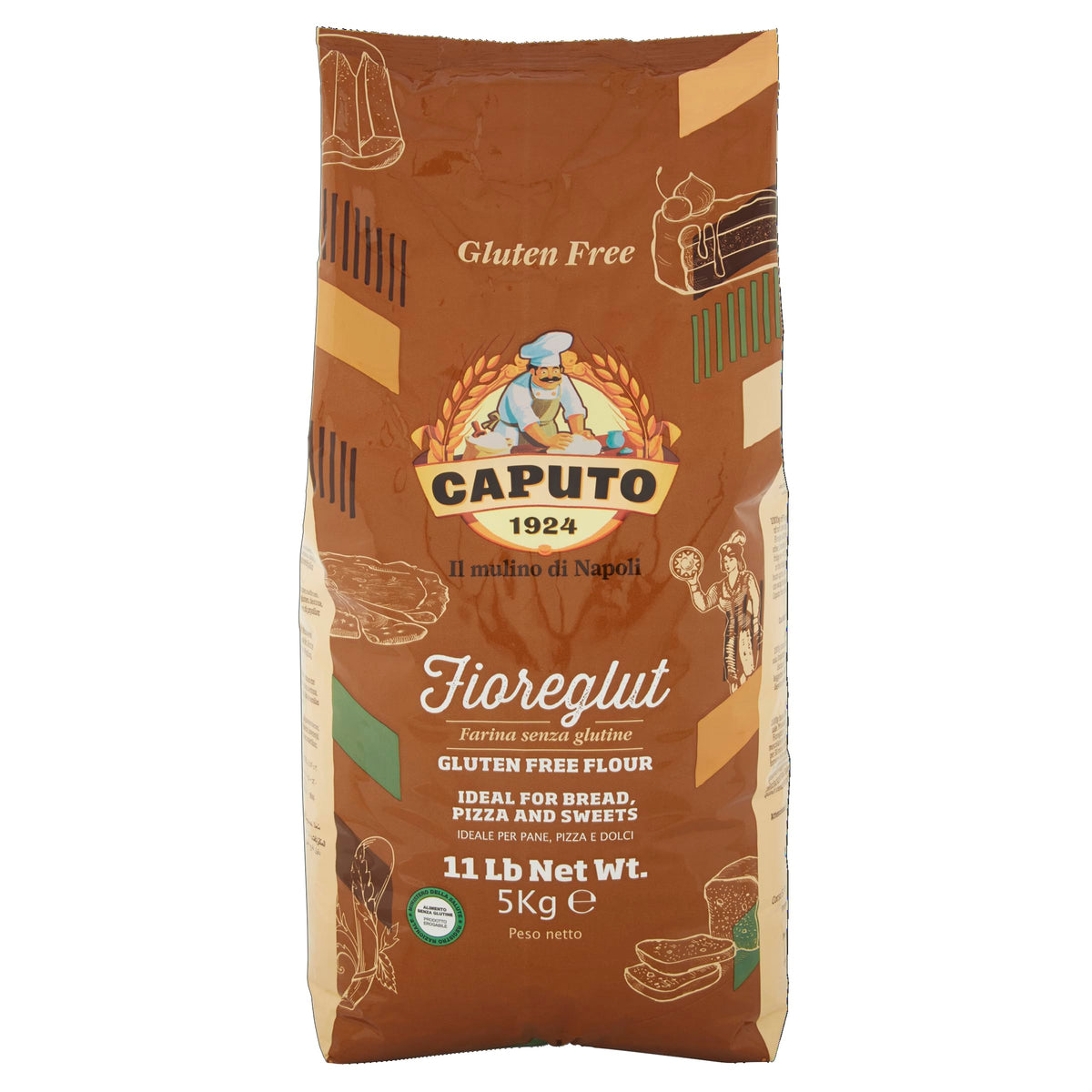Antimo Caputo Gluten Free Pizza Flour 11 lb Bulk – All-Natural Multi-Purpose GF Flour for Pizza, Bread & Pasta