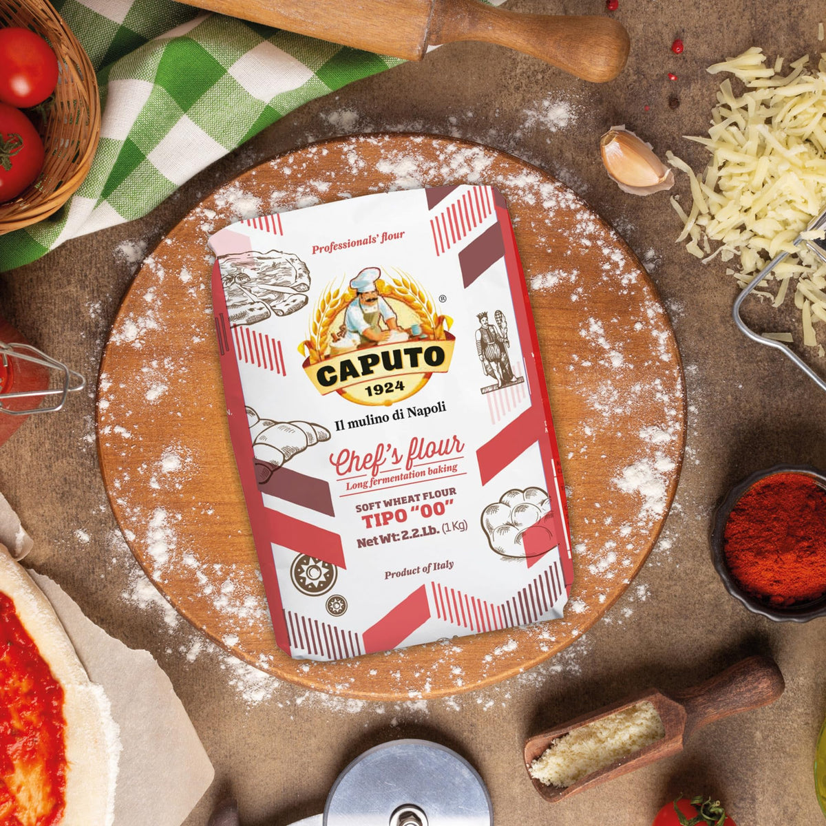 Antimo Caputo 00 The Chef's Flour – Neapolitan Pizza Flour, 8 x 1kg Bags